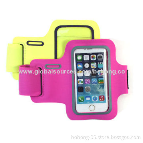Armbands for iPhone 5/5S, Made of Neoprene and Nylon with Key Slot, Logos Printing Available